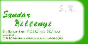 sandor miltenyi business card
